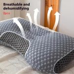 اشترِ واحد واحصل على آخر مجانًا، إجمالي قطعتين من وسادة الرقبة المصنوعة من التريكو الرمادي الناعم للتدليك - تتميز بتصميم مريح وقابل للتعديل، وحشية وسادة عالية الجودة، وغطاء قابل للإزالة لتحسين راحة النوم - Image 4