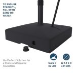 Heavy-Duty Black Patio Umbrella Base for Backyards | Heavy-Duty Black Patio Umbrella Base for Summer Use (With Wheels and Pull Handle) - Image 5