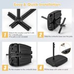 Giantex Heavy-Duty Offset Patio Umbrella Base — Water- or Sand-Fillable Base with Wheels — 198-Pound Capacity — Suitable for Gardens, Poolside, and Outdoor Patios - Image 6