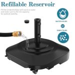 Patio Umbrella Base Heavy Duty Wind-Resistant Mobile Square Market Stand for Outdoor Deck Poolside Lawn Fits Most Umbrellas - Image 3
