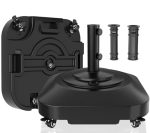 Patio Umbrella Base Heavy Duty Wind-Resistant Mobile Square Market Stand for Outdoor Deck Poolside Lawn Fits Most Umbrellas