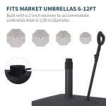 Heavy-Duty Black Patio Umbrella Base for Backyards | Heavy-Duty Black Patio Umbrella Base for Summer Use (With Wheels and Pull Handle) - Image 4