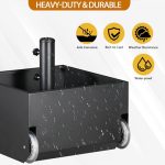 Heavy-Duty Patio Umbrella Base with Wheels — Ideal for Outdoor Patios & Gardens | Fillable Planter-Style Umbrella Base — Supports Up to 150 lbs - Image 3