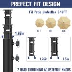 Heavy-Duty Patterned Umbrella Base with Wheels — Ideal for Patios & Poolside | 200 lb. Max Capacity, Water-Fillable Metal Stand - Image 3