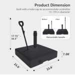 Heavy-Duty Black Patio Umbrella Base for Backyards | Heavy-Duty Black Patio Umbrella Base for Summer Use (With Wheels and Pull Handle) - Image 6