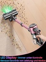 SUXIANGVAC Powerful Cordless Vacuum Cleaner Pink for Hair, Floors and Carpets - 45KPa/500W/45min LED Display - Image 3