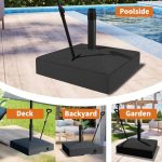 Heavy-Duty Black Patio Umbrella Base for Backyards | Heavy-Duty Black Patio Umbrella Base for Summer Use (With Wheels and Pull Handle) - Image 3