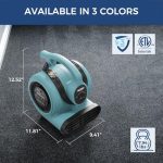 ALORAIR GF600A 600 CFM Air Mover Fan - 3 Speeds, 5 Angles, Ideal for Restoration - Blue - Image 4