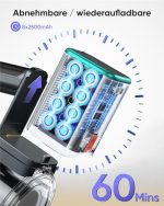 Powerffy 550W Mock Test Battery Meter Vacuum Cleaner for Home Cleaning with LED Display and Charging Dock - Image 3