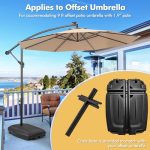 Giantex Heavy-Duty Offset Patio Umbrella Base — Water- or Sand-Fillable Base with Wheels — 198-Pound Capacity — Suitable for Gardens, Poolside, and Outdoor Patios - Image 5