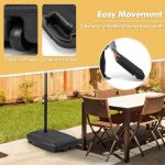 Giantex Heavy-Duty Offset Patio Umbrella Base — Water- or Sand-Fillable Base with Wheels — 198-Pound Capacity — Suitable for Gardens, Poolside, and Outdoor Patios - Image 4